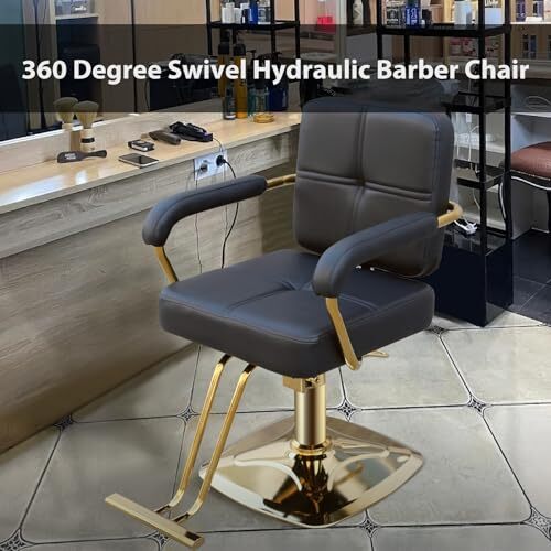 Stylist Chairs for Salon, 360 Degree Rotating Barber Chair Hydraulic
