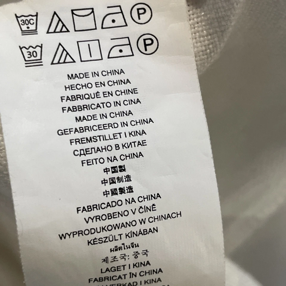 Michael Kors Linen Wide Leg Pants Women’s XL Stretch Waist Lace Trim Ankle White - Image 4 of 4