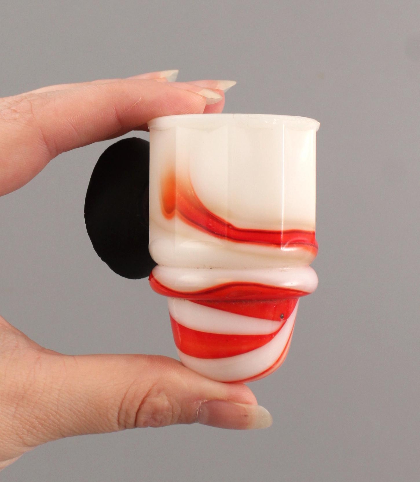 Antique Art Deco Akro Agate Ware Marbled Slag Glass Automobile Window