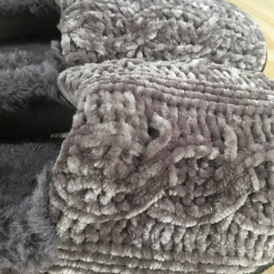 Zapatillas Df by Dearfoams para mujer 11-12 Chenille Tab Mule púrpura informales punta cerrada Foto 4 de 4