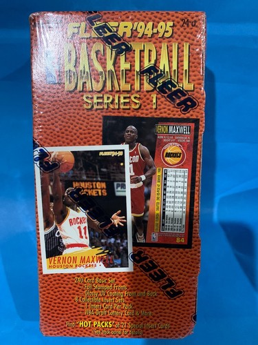 94-95 FLEER JUMBO PACK BASKETBALL SERIES 1 24 PACKS IN A FEEDER BOX SEAL