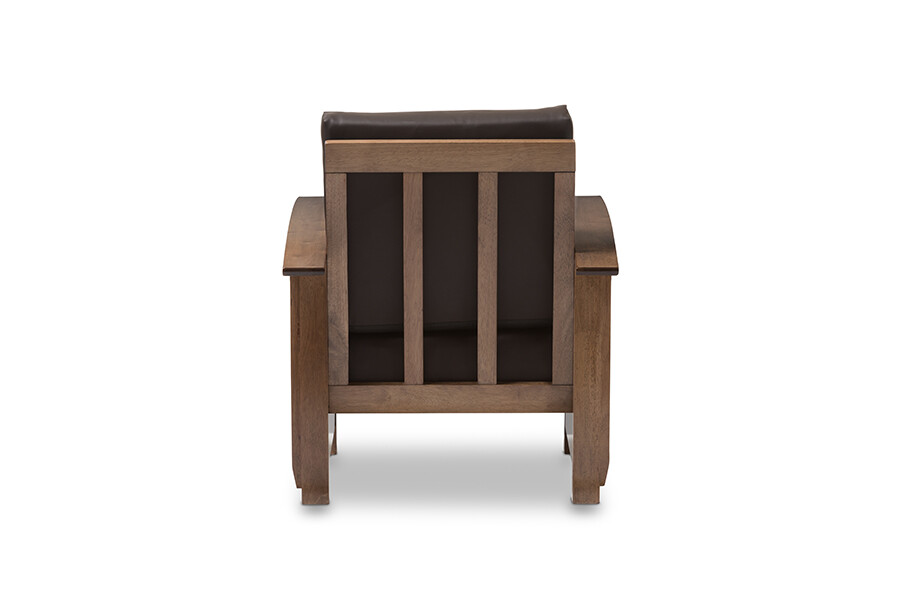 Baxton Studio Charlotte Modern Classic Mission Style Walnut Brown Wood and Da...