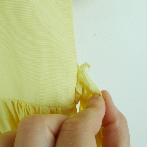 Vintage Girls XS S Dress Cottagecore Ruffle Butter Yellow Pastel Prairie Costume - Picture 7 of 14