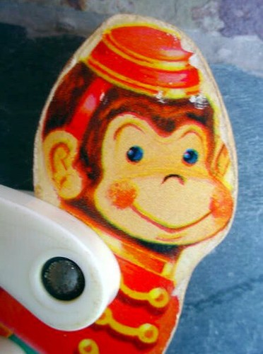 Vintage 1960s Fisher Price #900 Circus Amusement Monkey Figure Wood Plastic - Picture 11 of 11
