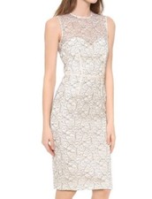 JILL Jill Stuart Sleeveless Lace Sheath Dress White and Black Sz  4 Luxury sexy