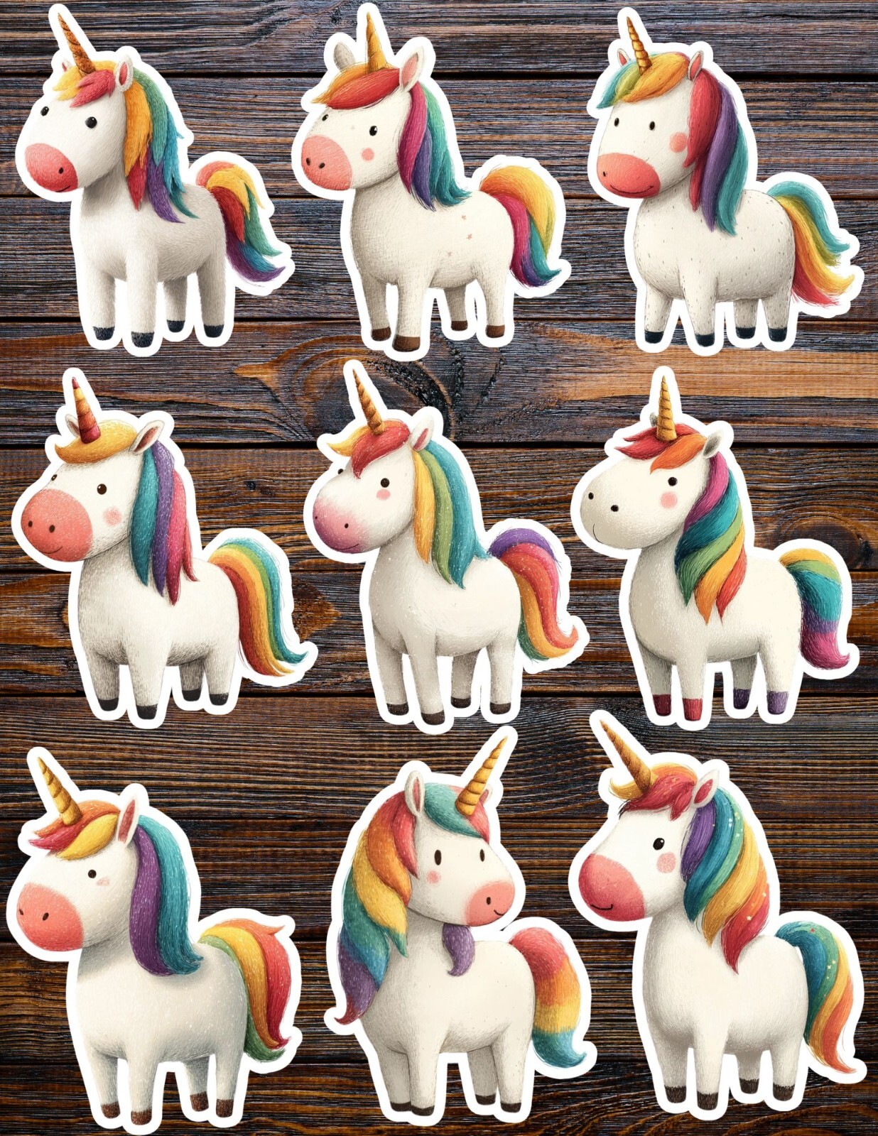 Unicorn Die Cut Vinyl Stickers Set Scrapbooking Laptop Water