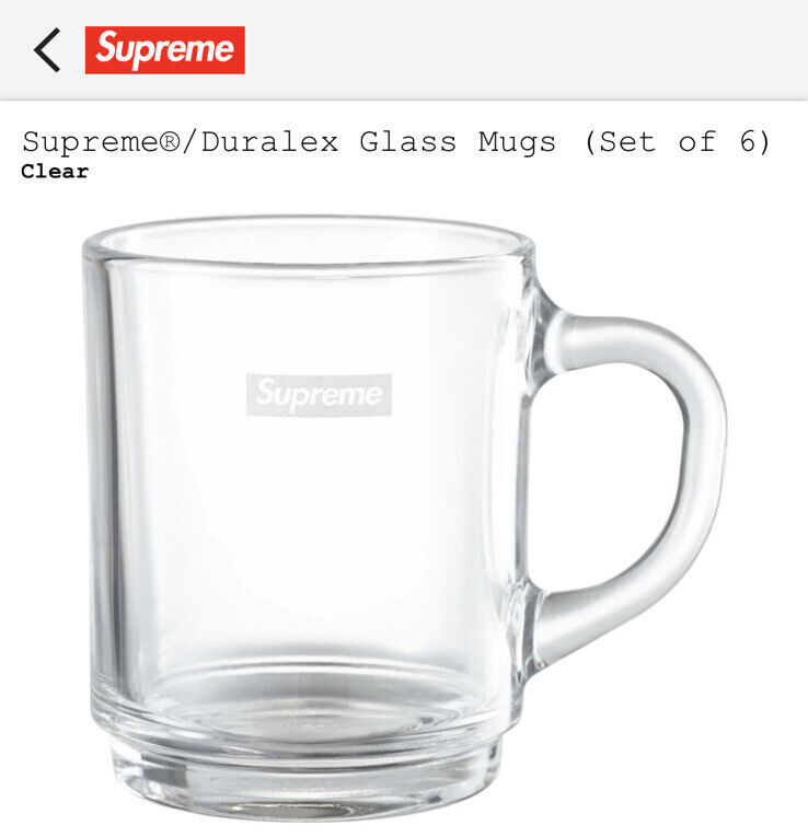 Supreme Duralex Set of 6 Stackable Mugs - Clear Uncoloured Glass - In Stock