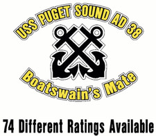 USS PUGET SOUND AD 38 Oval Decal / Sticker Military U S Navy S06B MADE IN U.S.A.