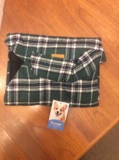 Kuoser Dog Reversible Black/Green Plaid Quilted Jacket Coat Vest Size Large New
