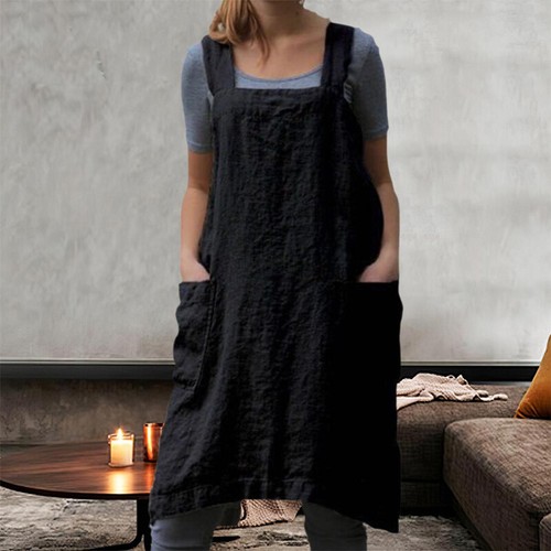 Cotton Cross Back Apron Housework Baking Chef Kitchen Wrap Florist Dress - Picture 6 of 18