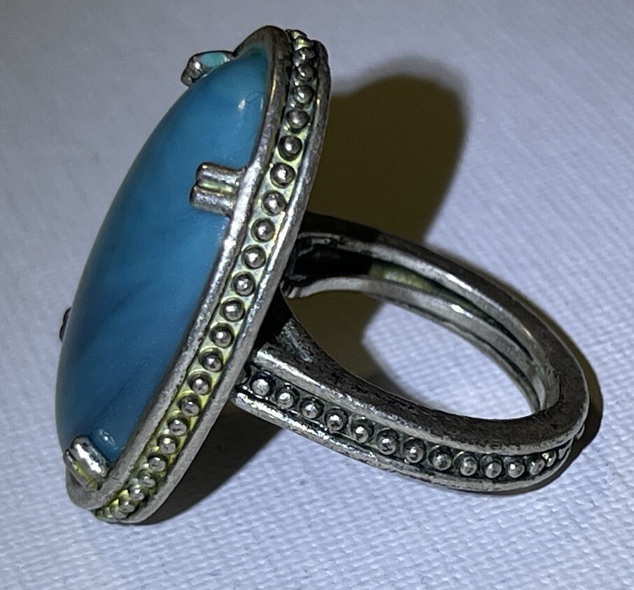 2010 Avon Statement Faux Turquoise Big Bold Ring With Inner Multi ...