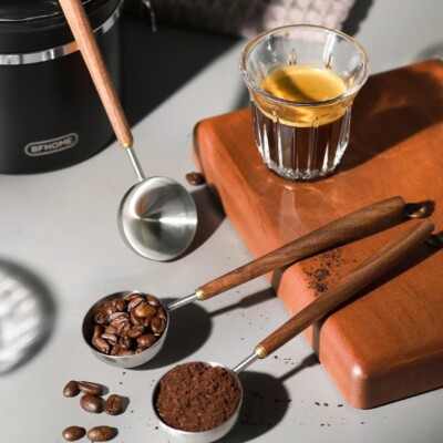 Edelstahl Kaffeebohnen Messlöffel langer Griff 3/8/23ML Kaffeelöffel