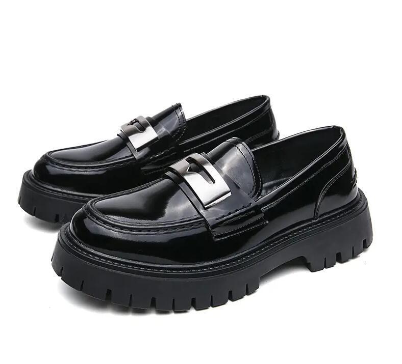 SAOLA Mocassini Creeper da uomo slip on plateau Oxford grosse punk punta rotonda D