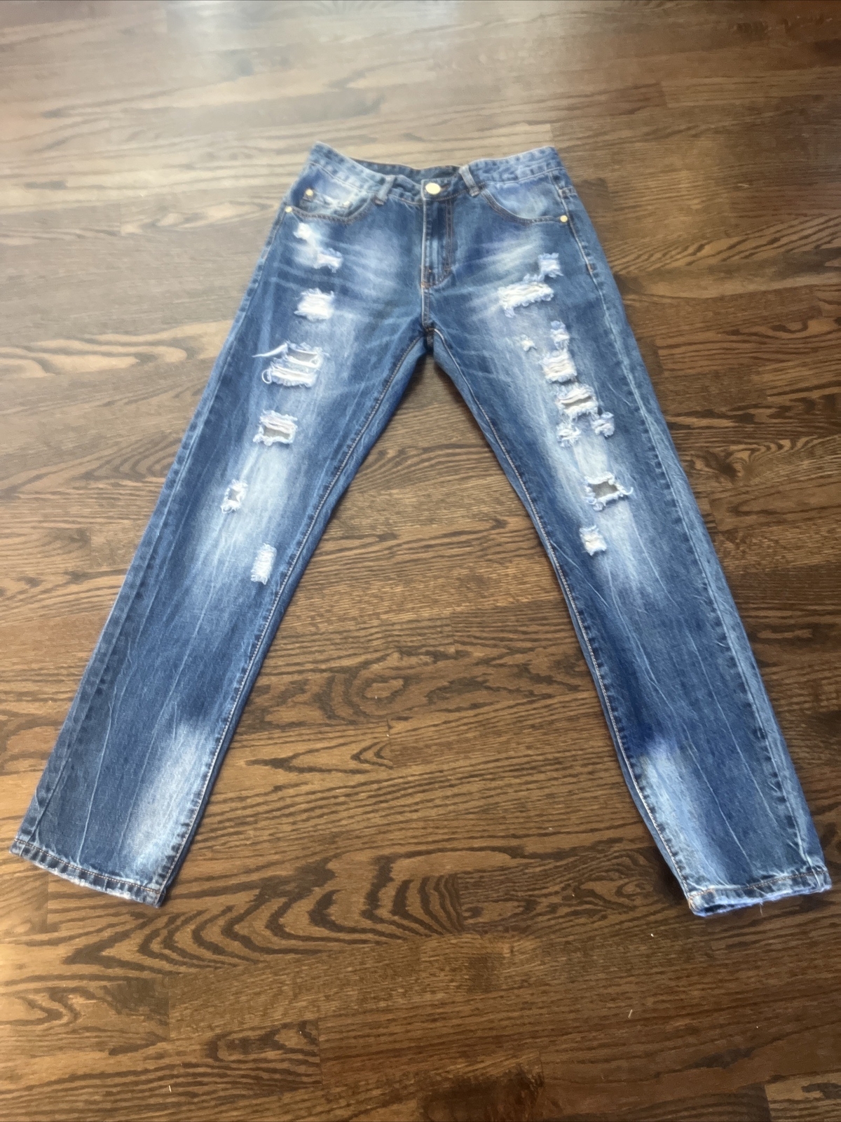 Hemiks Men's Jeans Size 30 X 30.5 Distressed Denim