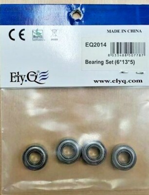 ELYQ Ball bearings, Stainless Shielded (6x13x5mm) (Qty of 4) EQ2014