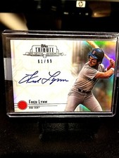 2014 FRED LYNN #61/99 TOPPS TRIBUTE AUTO #TA-FL  FLAWLESS