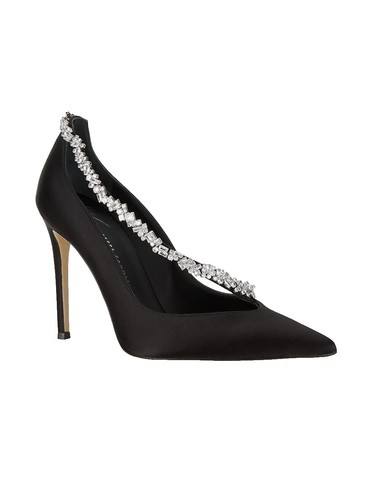 $1091 Giuseppe Zanotti Black Velvet Kevin Rhinestone Slip-on  display picture 2