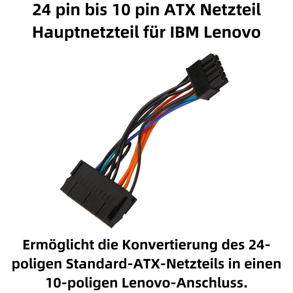 C36 24pin auf 10pin Stromkabel passend für Lenovo Medion ATX Netzteil Mainboard - Bild 2 von 4