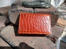 Wild Alligator leather Business card ID Wallet Swamp Skin Gator Hide FB13