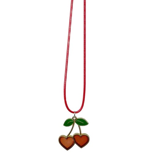 Trend Sweet Cherry Pendant Necklace 2023 Women Clavicle Collar Chain Wax Rope - Picture 5 of 13