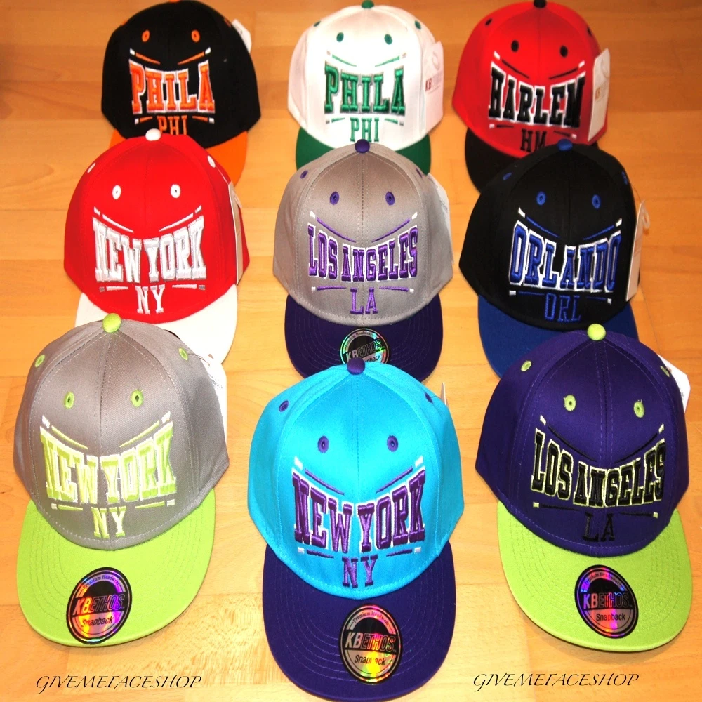 KIDS RETRO SNAPBACK CAPS CHILDRENS FLAT PEAK FITTED HATS VINTAGE