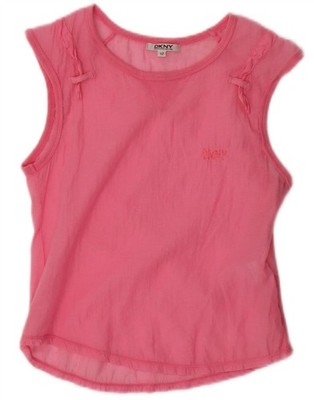 DKNY Mädchen ärmellose Bluse Top 11-12 Jahre rosa Baumwolle GE12