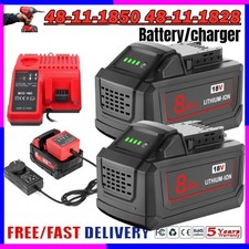 18V For Milwaukee for M18B9 8000mAh Battery Extended Lithium 48-11-1880 Charger