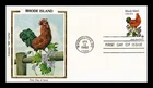 US COVER RHODE ISLAND STATE BIRD AND FLOWER FDC COLORANO SILK CACHET