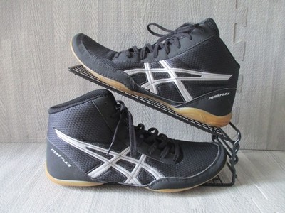 Asics Ringerschuhe Herren UK 8,5 schwarz Matflex Gummisohle Turnschuhe Indoor