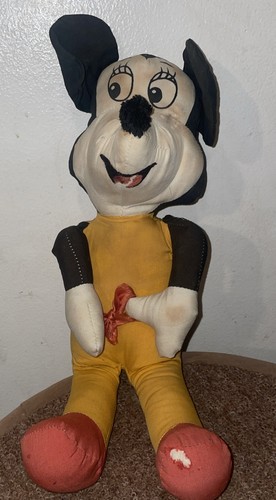 1940s Vtg Mickey Mouse Plush Cloth Disney As Is 40s 50s