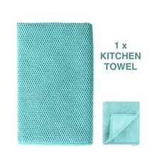 NWT Norwex Kitchen Towel Diamond Textured Turquoise Teal Hand Dish Microfiber