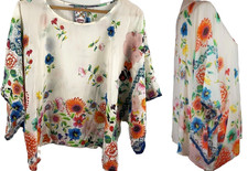 NWT 228 Johnny Was Butterfly Wild Kimono Top XS B44" fit S Suri Floral Print