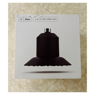 NIB Afina A-01 Filtered Shower Head Black High Pressure Rain System