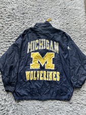 Michigan Wolverines Jacket Men XL Apex One NCAA Full Zip Windbreaker Vintage 90s
