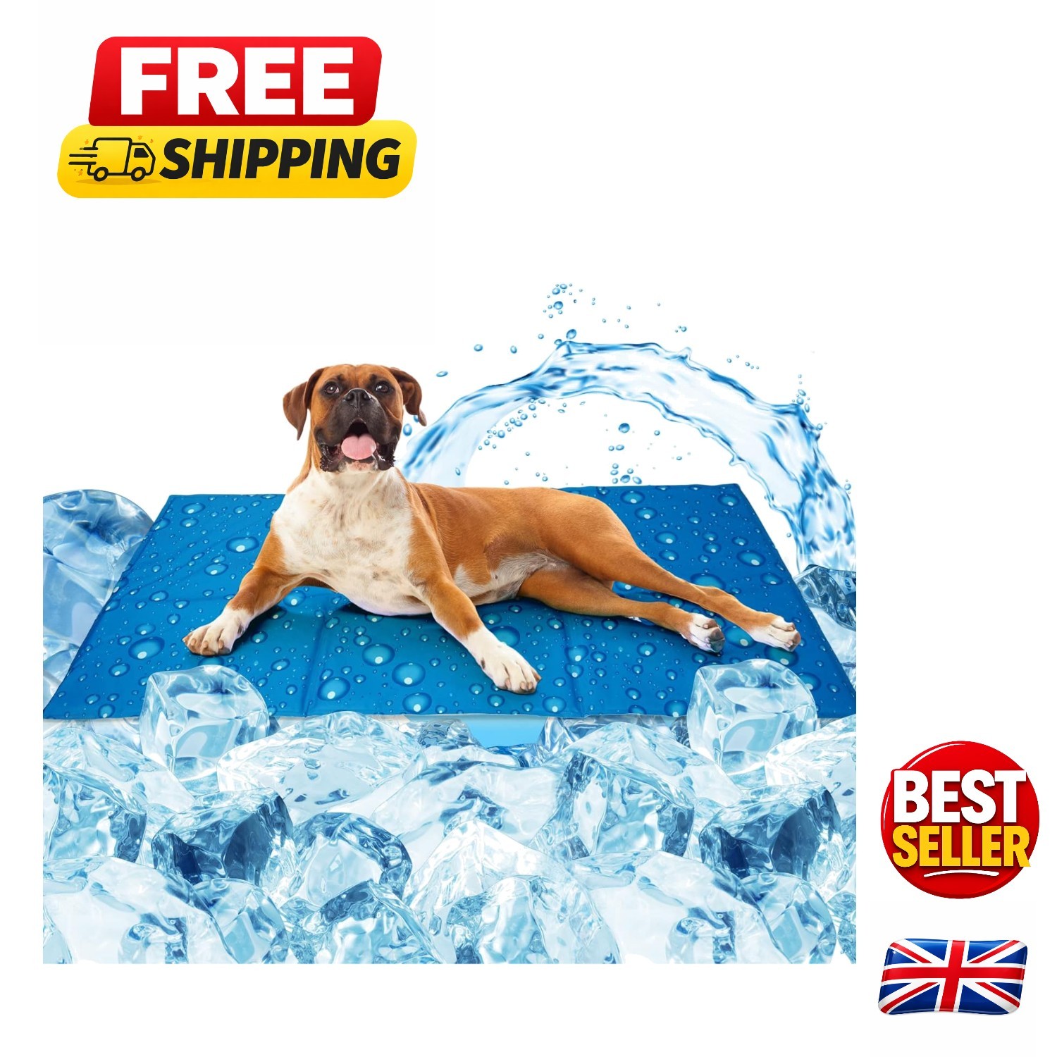 Large Dog Cooling Mat 90x50cm - Portable, Scratch-Resistant, Self-Cooling Pad