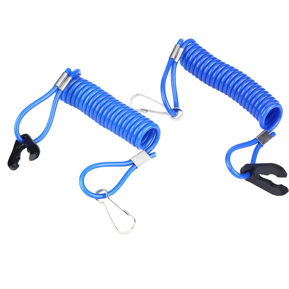 2Pcs Outboard Engine Ignition Emergency Kill Stop Switch Safety Tether Lanya