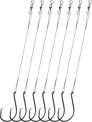 Circle Hook with Steel Wire Leaders for Fishing Saltwater 30Pcs Circle Hooks