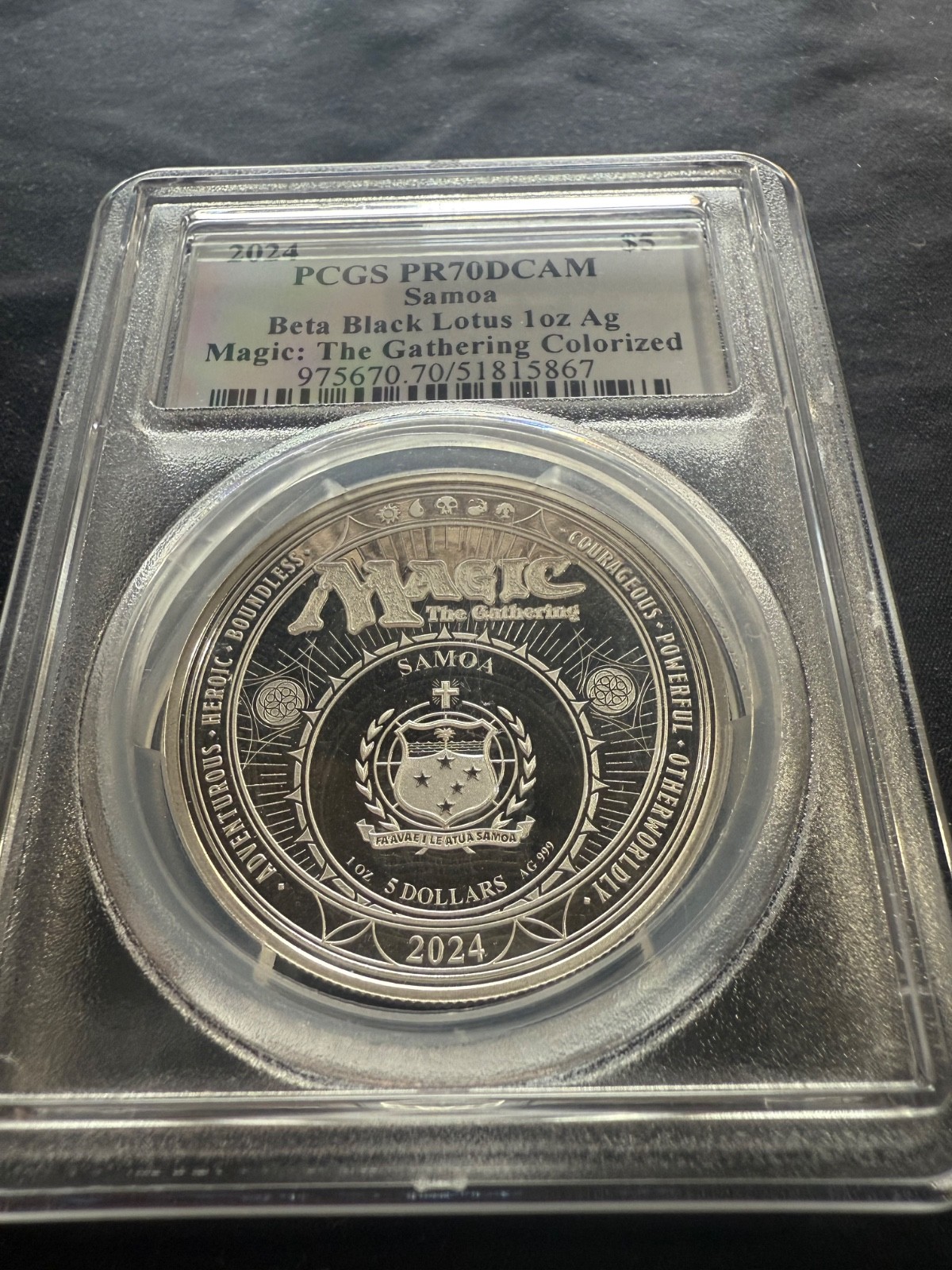 2024 Samoa MTG Black Lotus Colored 1 oz Fine .9999 Silver Coin PCGS PR70 * Rare view 5
