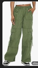 Wild Fable Mid Rise Wide Leg Green Lightweight Cargo Pants Sz MD