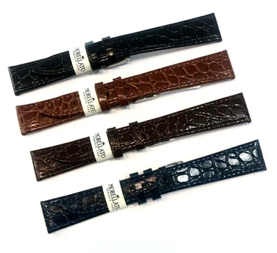 Cinturino In Pelle Per Orologio 17mm, Marrone Scuro, Bombato, Classico, Fibbia Ad Ardiglione, Unisex, Made In Germany