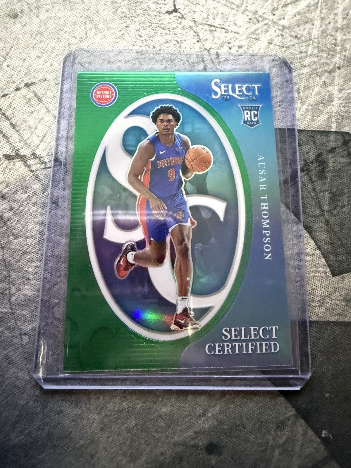 2023-24 Panini Select AUSAR THOMPSON Select Certified #11 Green Prizm (RC)