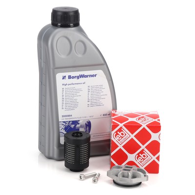 febi Hydraulikfilter Haldex + 850mL Achsgetriebeöl für VOLVO V60 V70 XC60 XC70