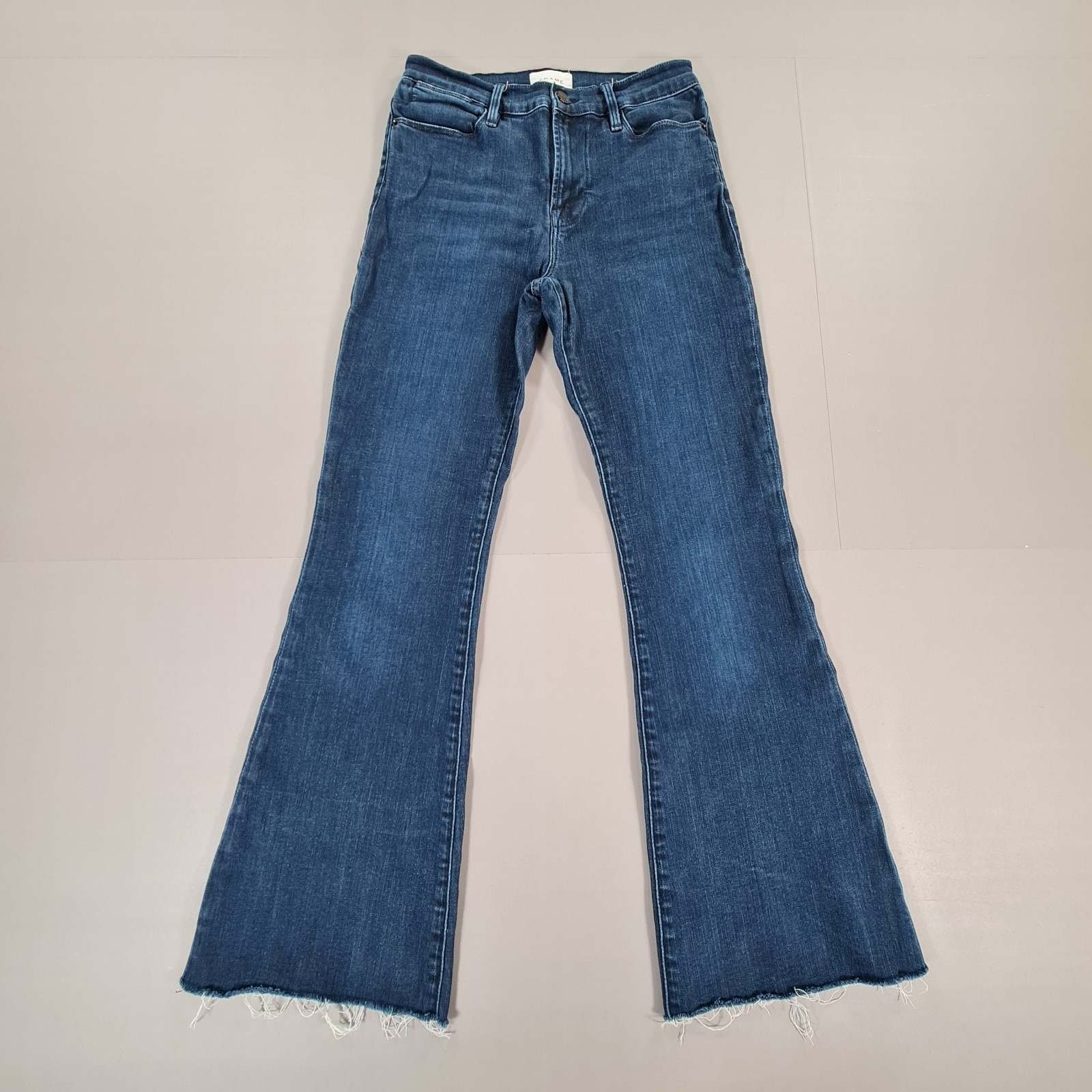 Frame Womens Jeans Blue W28 29 Le High Flare Stretch Denim 70s