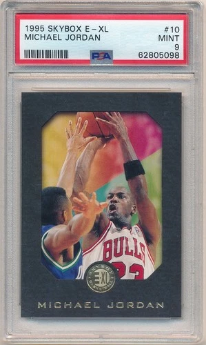 MICHAEL JORDAN 1995/96 SKYBOX E-XL BASKETBALL CARD #10 CHICAGO BULLS PSA 9 MINT