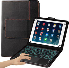 Touchpad Keyboard Case for 9",9.7",10.1",10.2",10.5",10.9",11" Tablets,2-In-1 Bl