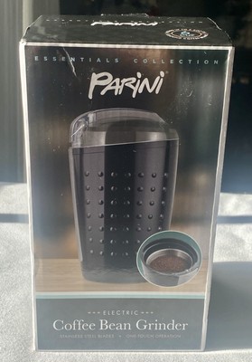 Parini One Touch Electric Coffee Bean Grinder 6 Cup Black Stainless Steel Blades