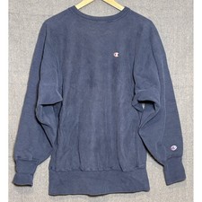 Vintage Champion Reverse Weave Sweatshirt XL Navy Blue Made in USA 90s Pullover