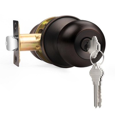 Probrico Door Knob with Lock, 1 Pack Interior 1 Pack, Oil Rubbed Bronze