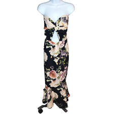 New! ASOS Tall Size 16 Strapless Floral Cutout Fishtail Mermaid Maxi Party Dress