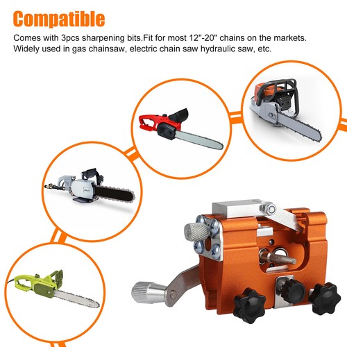 Chainsaw Chain Sharpening Jig Portable Hand Crank Sharpener Tool Set US ...
